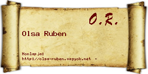 Olsa Ruben névjegykártya